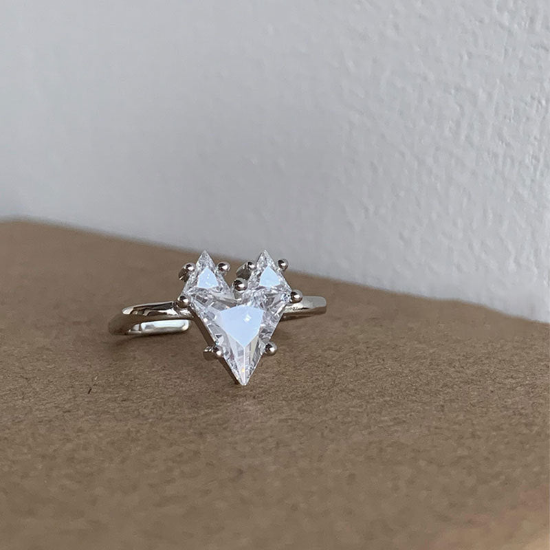 Wholesale Heart Square Silver Ring